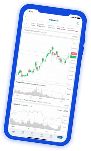 Panel de cartera en vivo de la aplicación de trading de criptomonedas Nítido Acopiencia